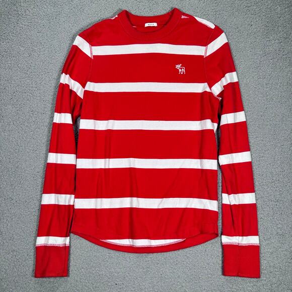 Lot 2 Vintage Abercrombie & Fitch Striped Long Sleeve Shirts Men’s LG Moose Crew - Picture 7 of 15